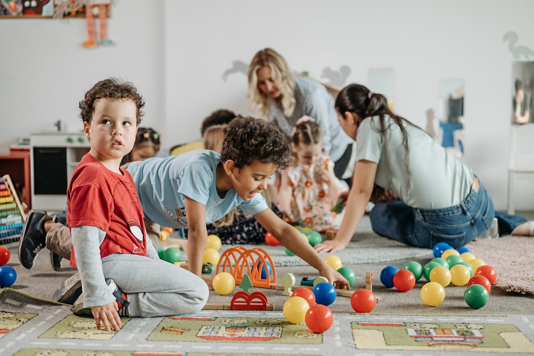 Boys Playing on the Floor